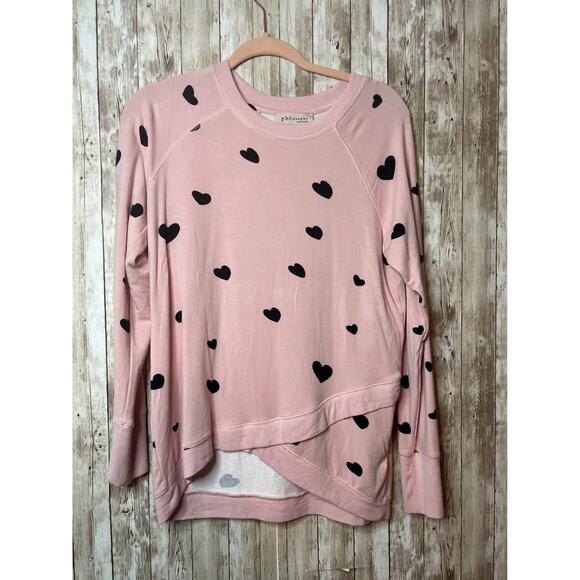 💖 Pink Heart Philosophy Sweater – Size Small 💖 - Picture 1 of 2